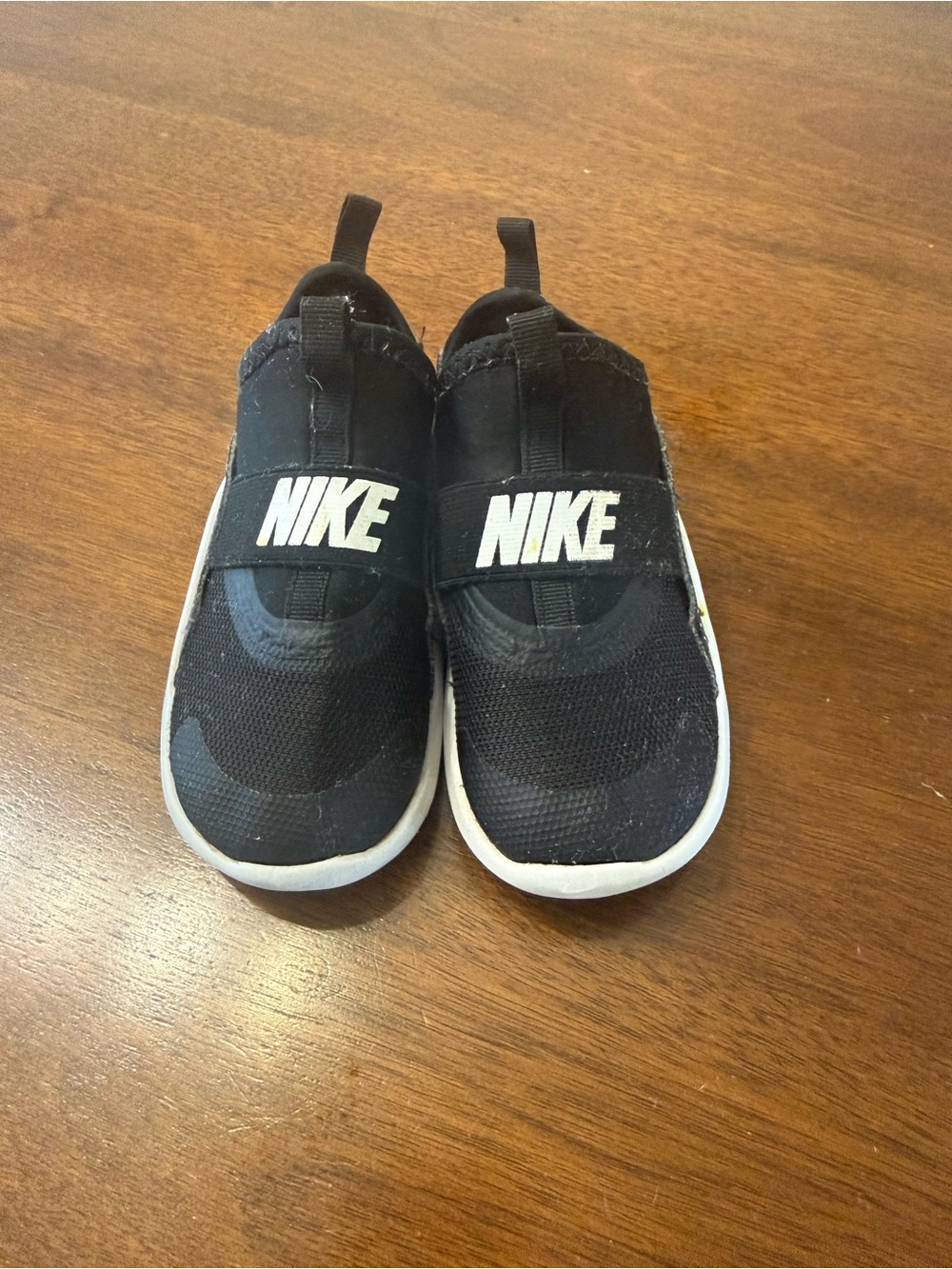 Nike Kids Black Slip-On Sneakers with White Logo